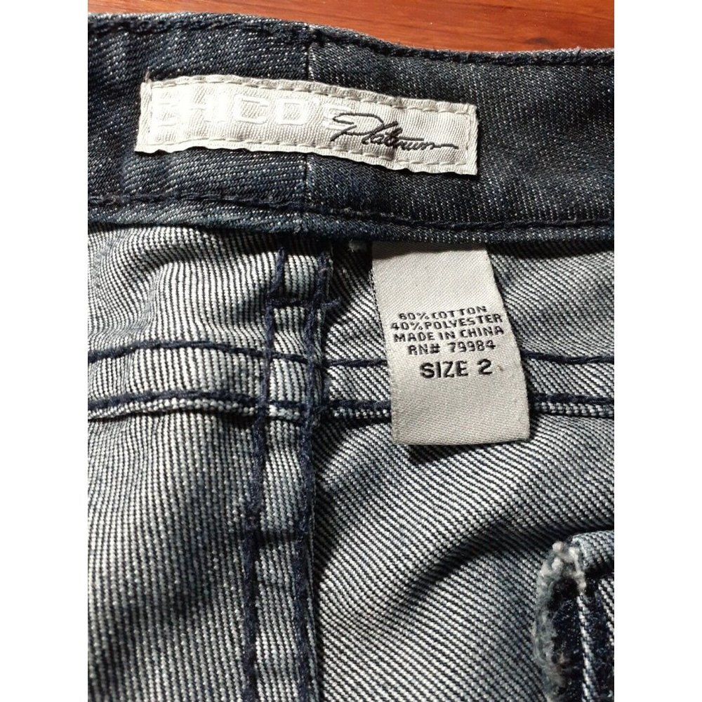Chicos Platinum Womens Denim Jeans 5 pocket Straight Leg Size 2 Spring Summer - Picture 3 of 14
